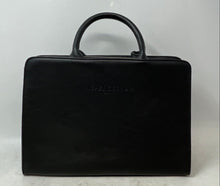 Load image into Gallery viewer, Michel Germain Paris Womens Black Leather Detachable Strap Zipper Satchel Bag
