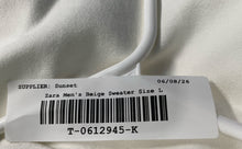Load image into Gallery viewer, Zara Mens Beige Long Sleeve Mock Neck Stretch Pullover Sweater Size L