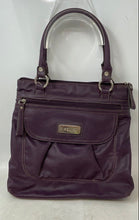 Load image into Gallery viewer, Relic Womens Purple Leather Inner Pockets Top Handle Satchel Handbag