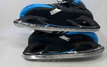 Load image into Gallery viewer, Lake Placid Kids Monarch Black Blue Adjustable Strap Ice Skates Size 6-9