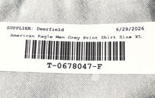 Load image into Gallery viewer, American Eagle Outfitters Mens Gray Printed Cotton Button-Up Shirt Size XL
