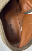 Load image into Gallery viewer, Lucky Brand Womens Brekke Gray Leather Side Zip Block Heel Ankle Booties Size 9M