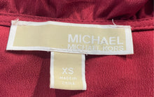Load image into Gallery viewer, Michael Kors Womens Red Long Sleeve Ruffle Trim Waist Tie Wrap Dress Size XS