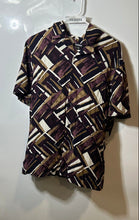 Load image into Gallery viewer, Express Mens Multicolor Geometric Short Sleeve Collared Button-Up Shirt Size M