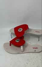 Load image into Gallery viewer, Melissa Womens White Red Slip-On Open Toe Heart-Embellished Thong Sandals Size 6