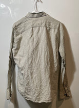 Load image into Gallery viewer, Armani Exchange Mens White Beige Striped Long Sleeve Slim Button-Up Shirt Size M