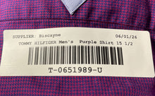 Load image into Gallery viewer, Tommy Hilfiger Mens Purple Cotton Collared Long Sleeve Dress Shirt Size 15 1/2