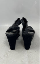 Load image into Gallery viewer, Carlos By Carlos Santana Womens Marcia Black Wedge Heel Slingback Sandals Sz 8M
