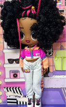 Load image into Gallery viewer, Camp Cutie Hey Sis Black Curly Hair Top And Pants Outfit Girl Fashion Doll