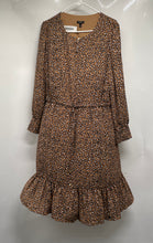 Load image into Gallery viewer, Talbots Womens Brown Soft Leopard Print Long Sleeve Fit & Flare Dress Size 16P