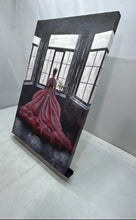 Load image into Gallery viewer, Marbella By Chelsea Chase Women In Red Dress Looking Out A Window Art Painting