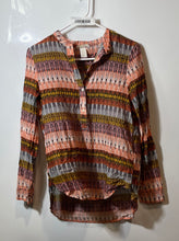 Load image into Gallery viewer, H&M Womens Multicolor Striped Cotton Long Sleeve Henley Neck Blouse Top Size 2
