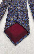 Load image into Gallery viewer, Burberrys Mens Blue Printed Silk Adjustable Keeper Loop Designer Tie
