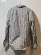 Load image into Gallery viewer, Calvin Klein Mens Black White Pinstripe Print Slim Fit Button-Up Shirt Size L