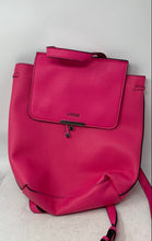 Load image into Gallery viewer, Guess Womens Pink Leather Adjustable Strap Zip Pocket Flap Backpack Bag