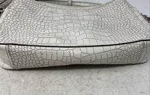 Load image into Gallery viewer, Michael Kors Womens Cream Crocodile Embossed Leather Jet Set Crossbody Bag