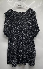 Load image into Gallery viewer, H&M Womens Black White Floral Print Short Sleeve Mini Dress Size XL