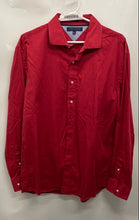 Load image into Gallery viewer, Tommy Hilfiger Mens Red Cotton Spread Collar Long Sleeve Dress Shirt Size 16 1/2