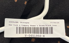 Load image into Gallery viewer, New York & Company Womens Brown Black Long Sleeve Pullover Sweater Dress Size XS