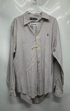 Load image into Gallery viewer, Ralph Lauren Mens White Blue Printed Long Sleeve Collared Dress Shirt Size 16
