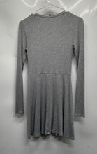 Load image into Gallery viewer, Forever 21 Womens Gray Ribbed Long Sleeve Round Neck Fit & Flare Dress Size S