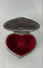 Load image into Gallery viewer, Holiday Imports Silver-Tone Silver Plate Heart-Shaped Small Jewelry Trinket Box