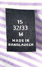 Load image into Gallery viewer, Van Heusen Mens Lilac White Striped Long Sleeve Regular Fit Dress Shirt Size M