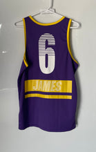Load image into Gallery viewer, NBA Mens Yellow Purple Los Angeles Lakers LeBron James #6 Jersey Size Small