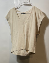 Load image into Gallery viewer, Zara Womens Beige Short Sleeve V-Neck Pullover Blouse Top Size Medium
