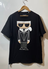 Load image into Gallery viewer, Karl Lagerfeld Paris Mens Black Graphic Print Flat Head Pullover T-Shirt Size XL