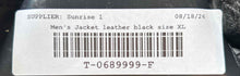 Load image into Gallery viewer, Mens Black Leather Elastic Waist Long Sleeve Full-Zip Bomber Jacket Size XL