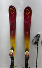 Load image into Gallery viewer, K2 T-Nine Unisex Adults Red And Yellow Winter Sports Downhill Skis With Poles