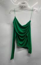 Load image into Gallery viewer, Zara Womens Green Long Sleeve Asymmetrical Bodysuit Blouse Top Size Medium