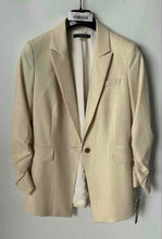 Load image into Gallery viewer, Antonio Melani Womens Ivory Long Sleeve Peak Lapel Collar One-Button Blazer Sz 8