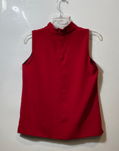 Load image into Gallery viewer, Zara Womens Red Mock Neck Sleeveless High-Low Hem Back Zip Blouse Top Size S