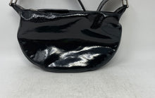 Load image into Gallery viewer, Michael Kors Womens Black Patent Faux Leather Buckle Outer Pocket Shoulder Purse