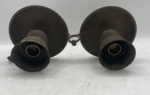 Load image into Gallery viewer, Set Of 2-Piece Brass-Tone Decorative Candle Holders With Finger Loop Handle