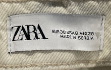 Load image into Gallery viewer, Zara Womens Beige Denim Light Wash Raw Hem Pockets Straight Leg Jeans Size 6