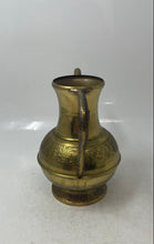 Load image into Gallery viewer, Vintage Solid Brass Tableware Ewer Pitcher Creamer Etched Flowers India