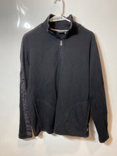 Load image into Gallery viewer, Hugo Boss Mens Black Cotton Long Sleeve Mock Neck 1/4 Zip Pullover Sweater Sz L