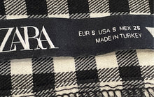 Load image into Gallery viewer, Zara Womens Black White Check Flat Front Straight Leg Dress Pants Size Small