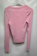 Load image into Gallery viewer, Zara Womens Pink Ribbed Knit Long Sleeve Scoop Neck Pullover Sweater Size M