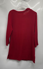 Load image into Gallery viewer, New York & Company Womens Red Knitted 3/4 Sleeve Boat Neck Tunic Sweater Size M