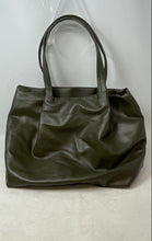 Load image into Gallery viewer, Neiman Marcus Womens Green Leather Double Handle Slouchy Shoulder Tote Bag