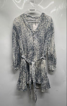 Load image into Gallery viewer, Zara Womens Gray White Snakeskin Print Button Front Mini Dress Size XL With Tag