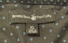 Load image into Gallery viewer, Beverly Hills Polo Club Mens Black Blue Geometric Print Button-Up Shirt Size XL