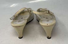 Load image into Gallery viewer, Authentic Fendi Womens Cream Peep Toe Slingback Sandals Size EUR 37.5 Damaged