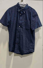 Load image into Gallery viewer, Tommy Hilfiger Mens Blue Stars Print Cotton Short Sleeve Button-Up Shirt Size L