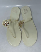 Load image into Gallery viewer, Authentic Tory Burch Womens Ivory Slip-On Flat Thong Sandals Size 9M Stained