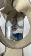Load image into Gallery viewer, Michael Kors Womens Gray Suede Open Toe Stiletto Ankle Strap Heels Size 9M